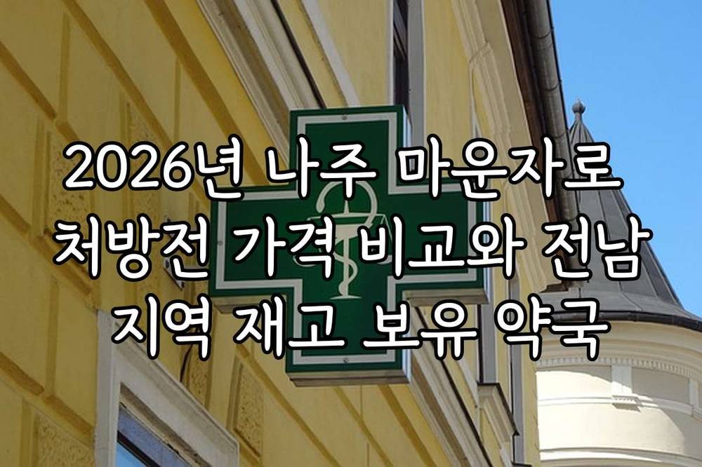 2026년 나주 마운자로 처방전 가격 비교와 전남 지역 재고 보유 약국