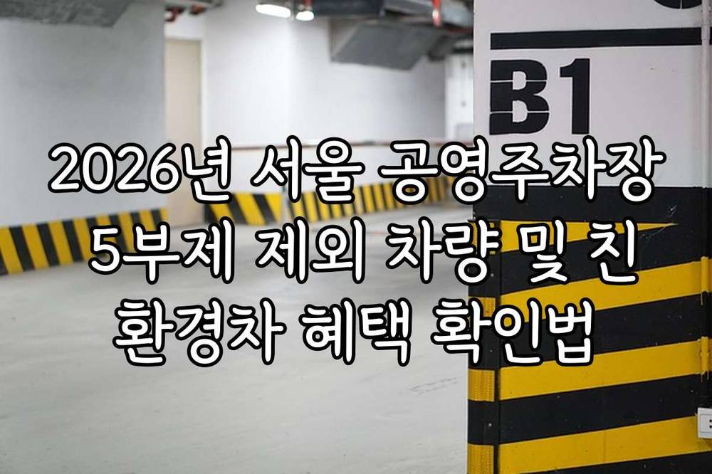 2026년 서울 공영주차장 5부제 제외 차량 및 친환경차 혜택 확인법
