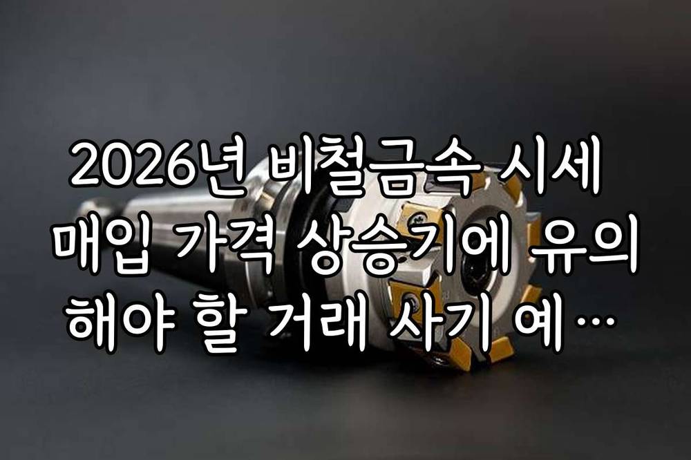 2026년 비철금속 시세 매입 가격 상승기에 유의해야 할 거래 사기 예방법