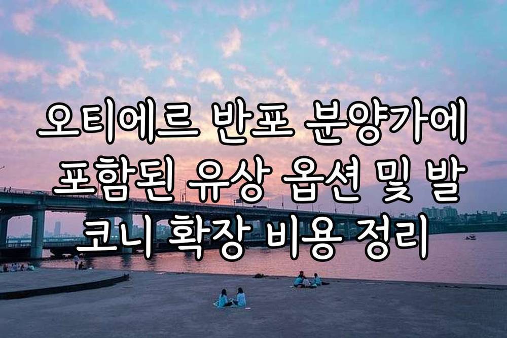 오티에르 반포 분양가에 포함된 유상 옵션 및 발코니 확장 비용 정리