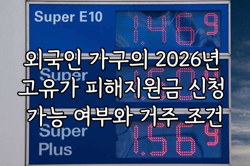 외국인 가구의 2026년 고유가 피해지원금 신청 가능 여부와 거주 조건