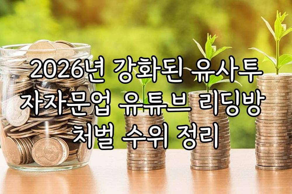 2026년 강화된 유사투자자문업 유튜브 리딩방 처벌 수위 정리