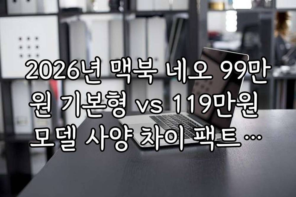 2026년 맥북 네오 99만원 기본형 vs 119만원 모델 사양 차이 팩트체크