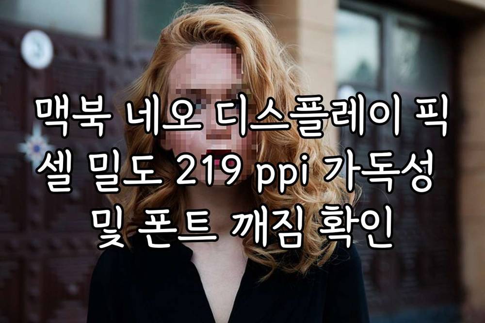 맥북 네오 디스플레이 픽셀 밀도 219 ppi 가독성 및 폰트 깨짐 확인
