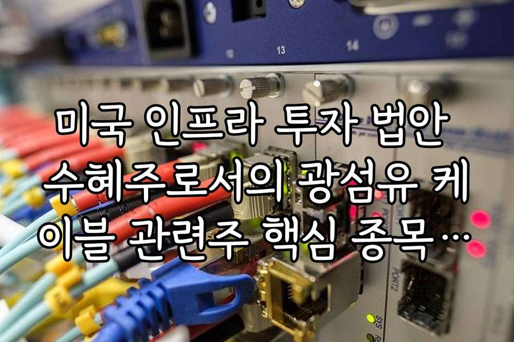 미국 인프라 투자 법안 수혜주로서의 광섬유 케이블 관련주 핵심 종목 정리