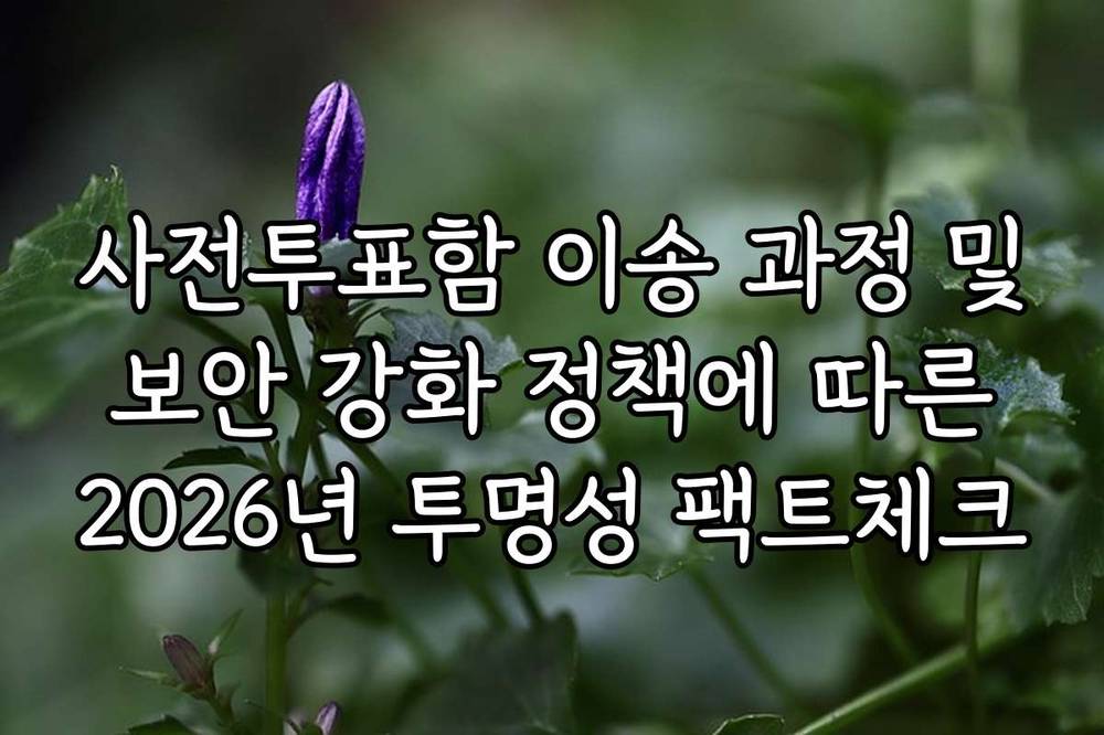 사전투표함 이송 과정 및 보안 강화 정책에 따른 2026년 투명성 팩트체크