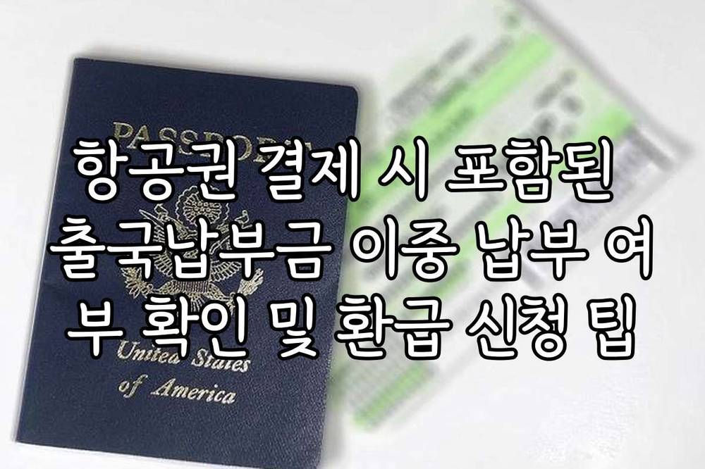 항공권 결제 시 포함된 출국납부금 이중 납부 여부 확인 및 환급 신청 팁