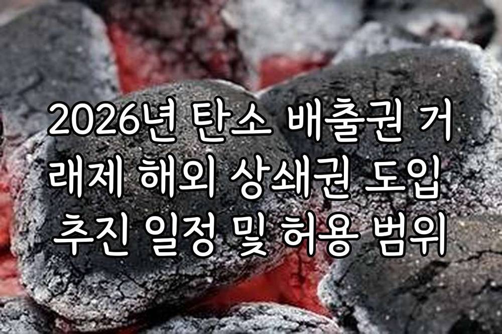 2026년 탄소 배출권 거래제 해외 상쇄권 도입 추진 일정 및 허용 범위