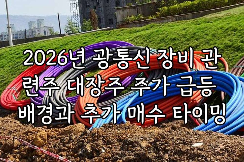 2026년 광통신 장비 관련주 대장주 주가 급등 배경과 추가 매수 타이밍