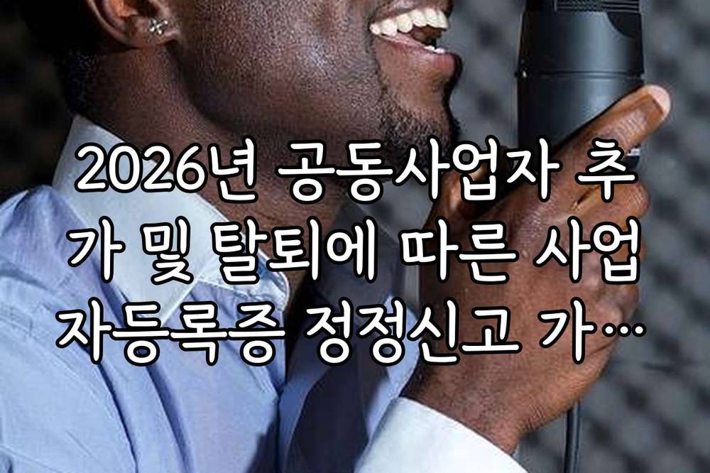 2026년 공동사업자 추가 및 탈퇴에 따른 사업자등록증 정정신고 가이드