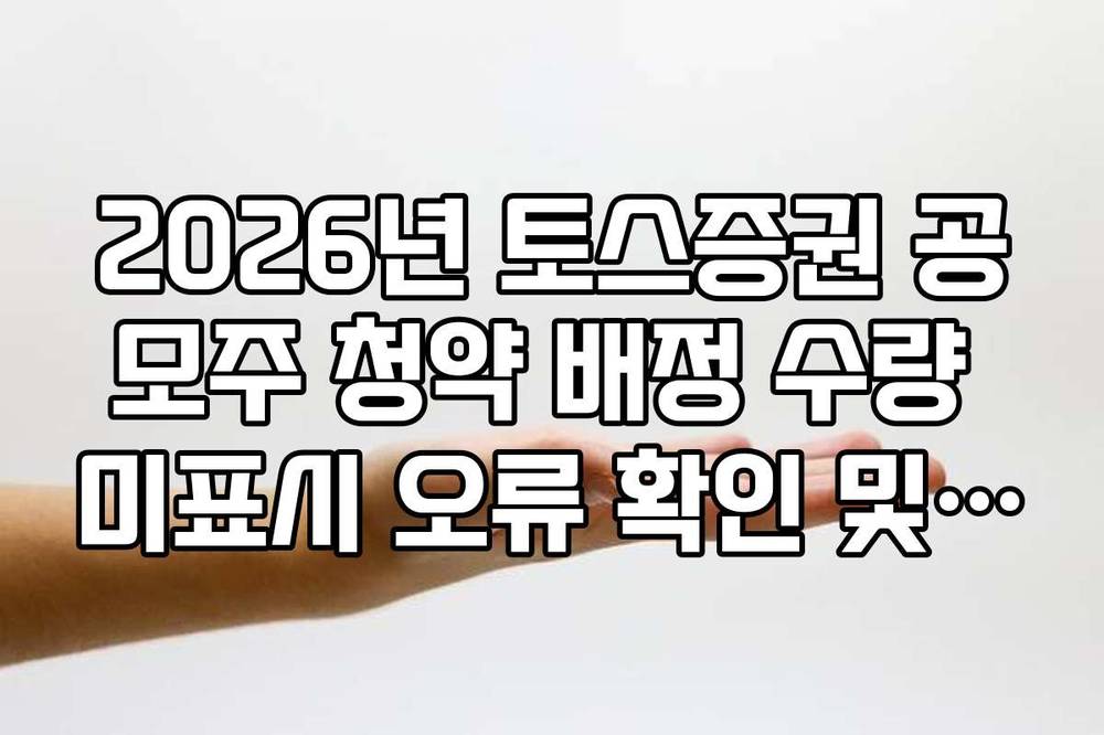 2026년 토스증권 공모주 청약 배정 수량 미표시 오류 확인 및 해결