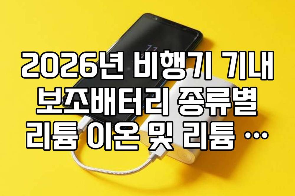 2026년 비행기 기내 보조배터리 종류별 리튬 이온 및 리튬 폴리머 규정