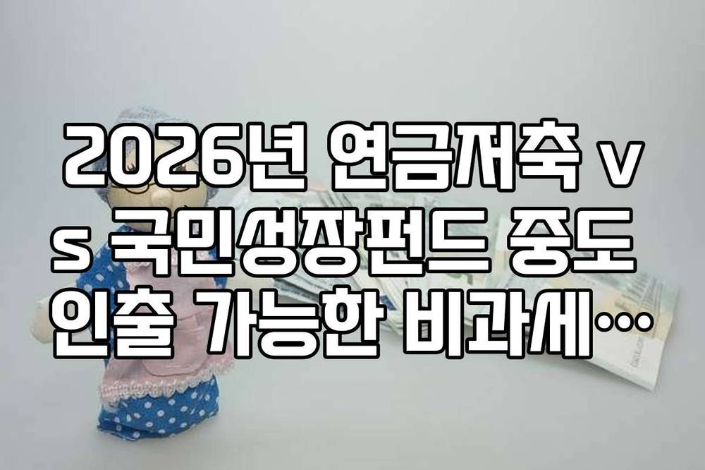 2026년 연금저축 vs 국민성장펀드 중도 인출 가능한 비과세 한도 체크