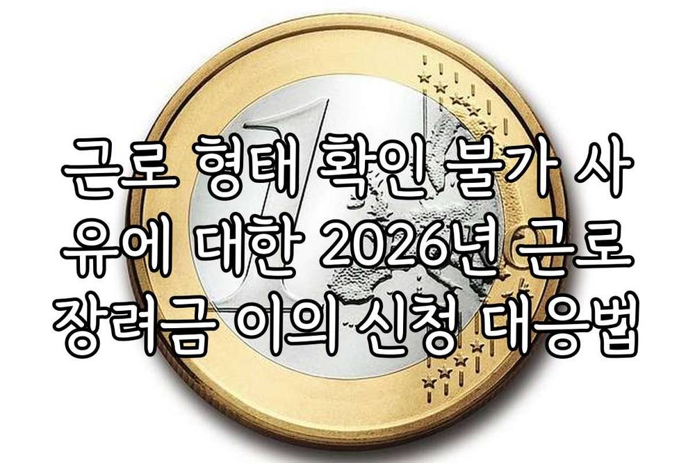 근로 형태 확인 불가 사유에 대한 2026년 근로장려금 이의 신청 대응법