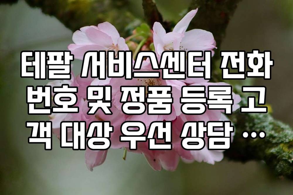 테팔 서비스센터 전화번호 및 정품 등록 고객 대상 우선 상담 혜택