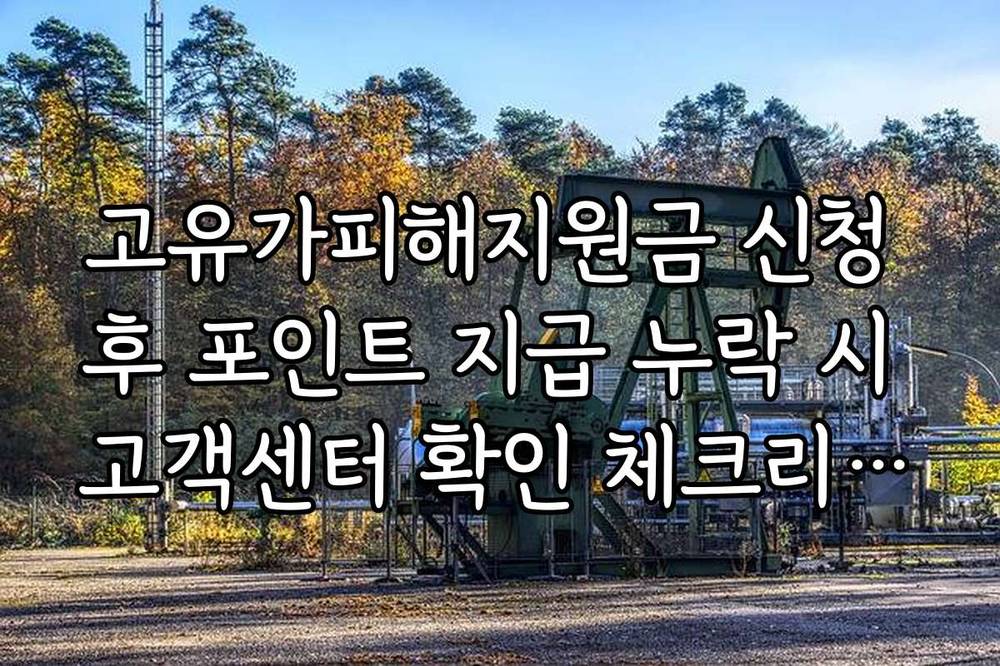 고유가피해지원금 신청 후 포인트 지급 누락 시 고객센터 확인 체크리스트