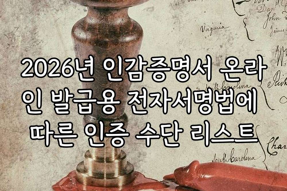 2026년 인감증명서 온라인 발급용 전자서명법에 따른 인증 수단 리스트