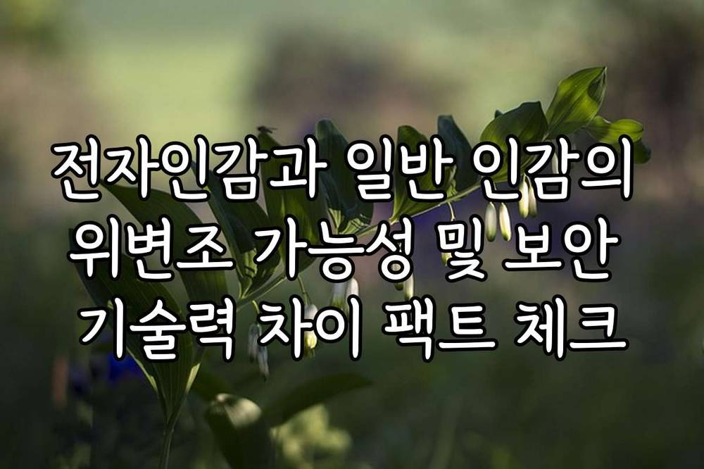 전자인감과 일반 인감의 위변조 가능성 및 보안 기술력 차이 팩트 체크