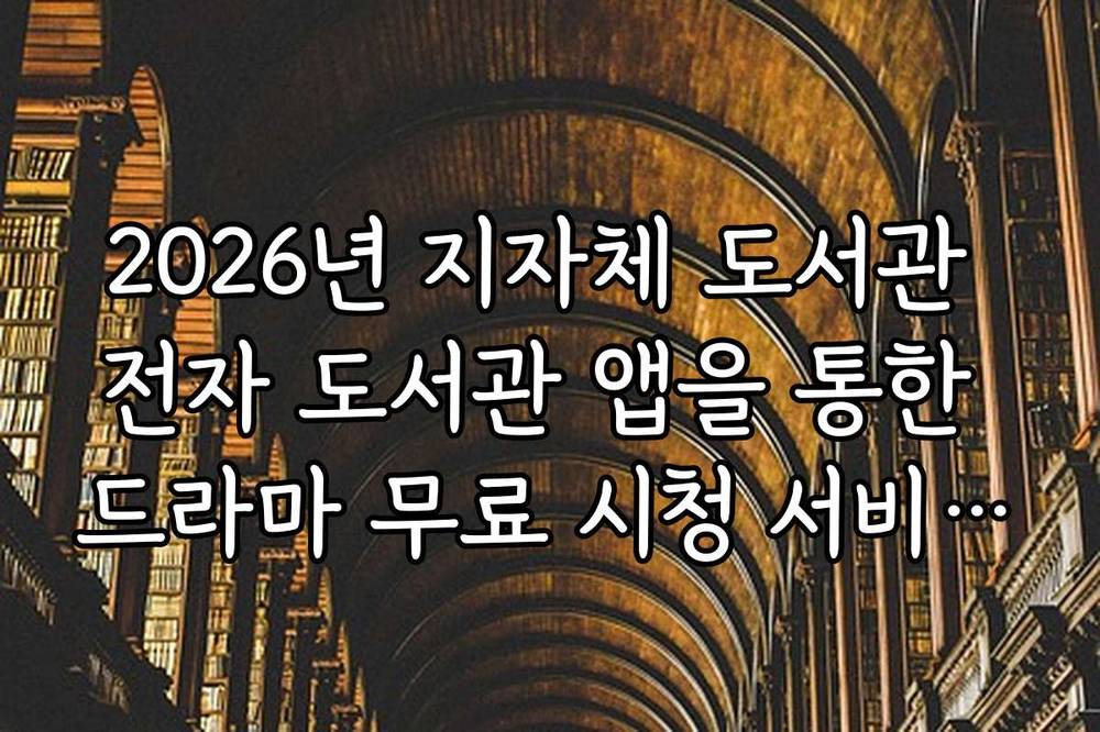 2026년 지자체 도서관 전자 도서관 앱을 통한 드라마 무료 시청 서비스 확인