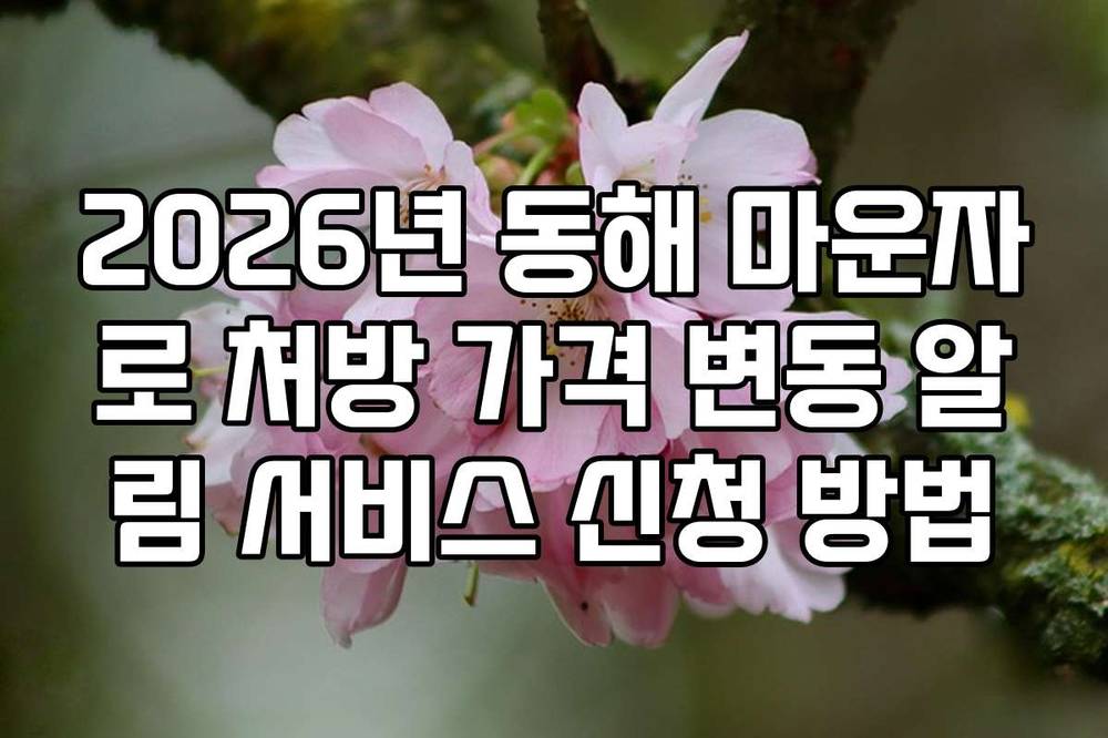 2026년 동해 마운자로 처방 가격 변동 알림 서비스 신청 방법