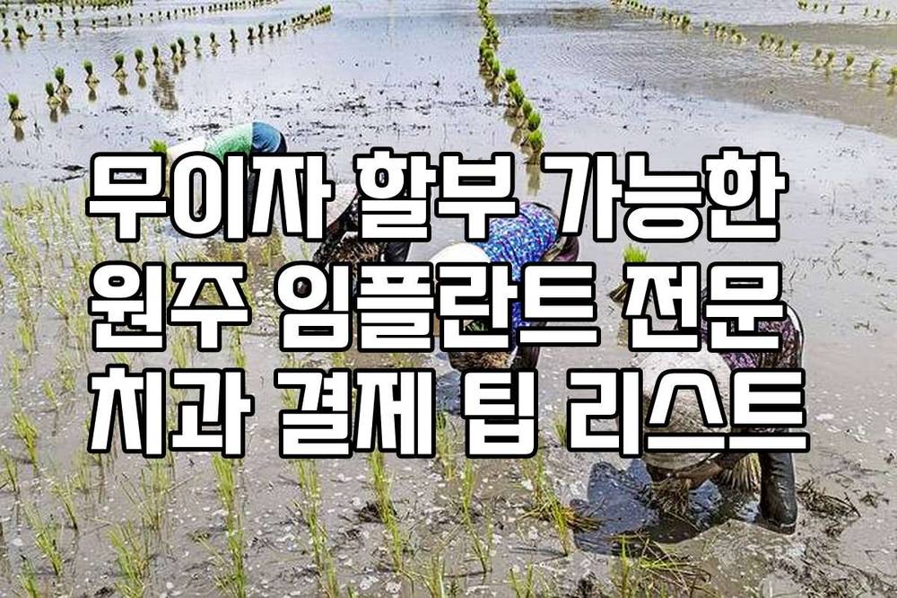 무이자 할부 가능한 원주 임플란트 전문 치과 결제 팁 리스트