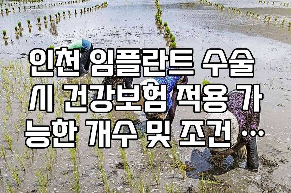 인천 임플란트 수술 시 건강보험 적용 가능한 개수 및 조건 확인