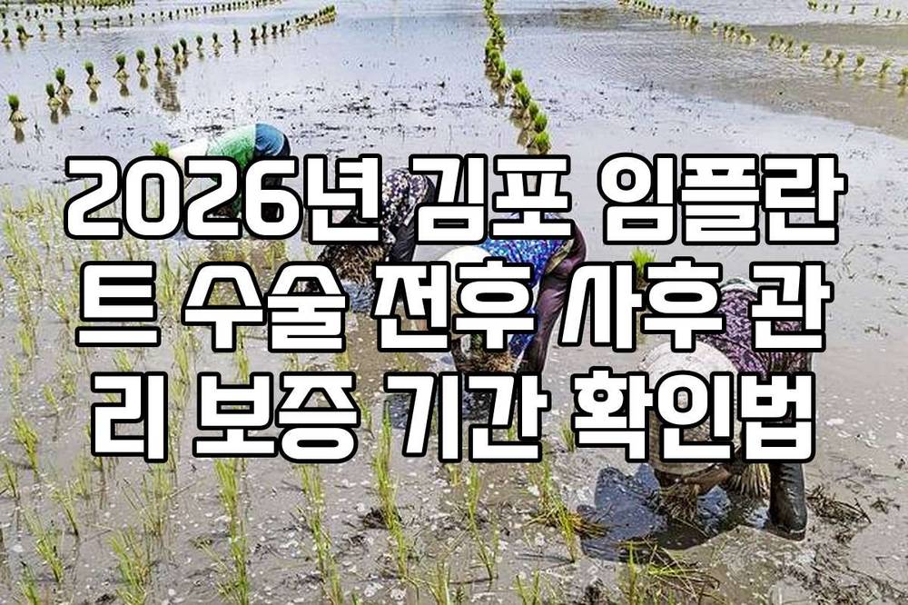 2026년 김포 임플란트 수술 전후 사후 관리 보증 기간 확인법