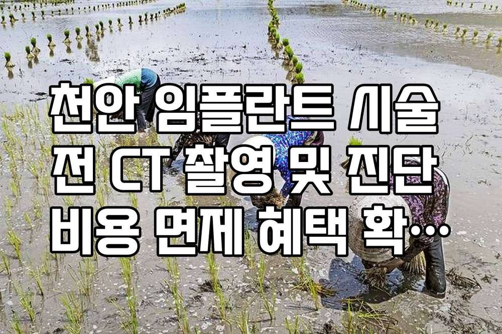 천안 임플란트 시술 전 CT 촬영 및 진단 비용 면제 혜택 확인법