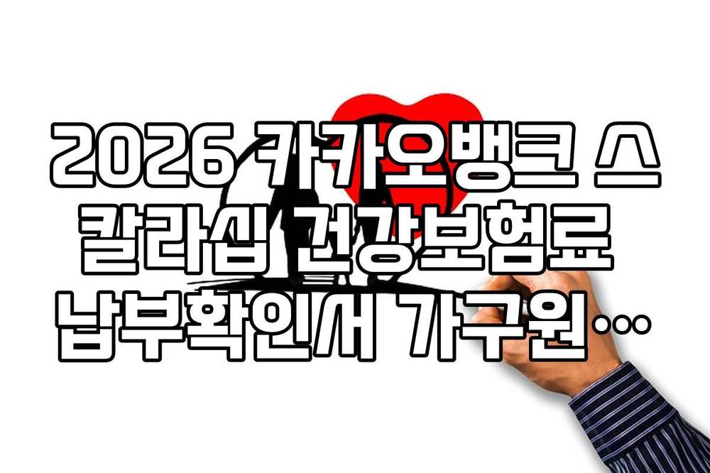 2026 카카오뱅크 스칼라십 건강보험료 납부확인서 가구원 포함 범위 가이드