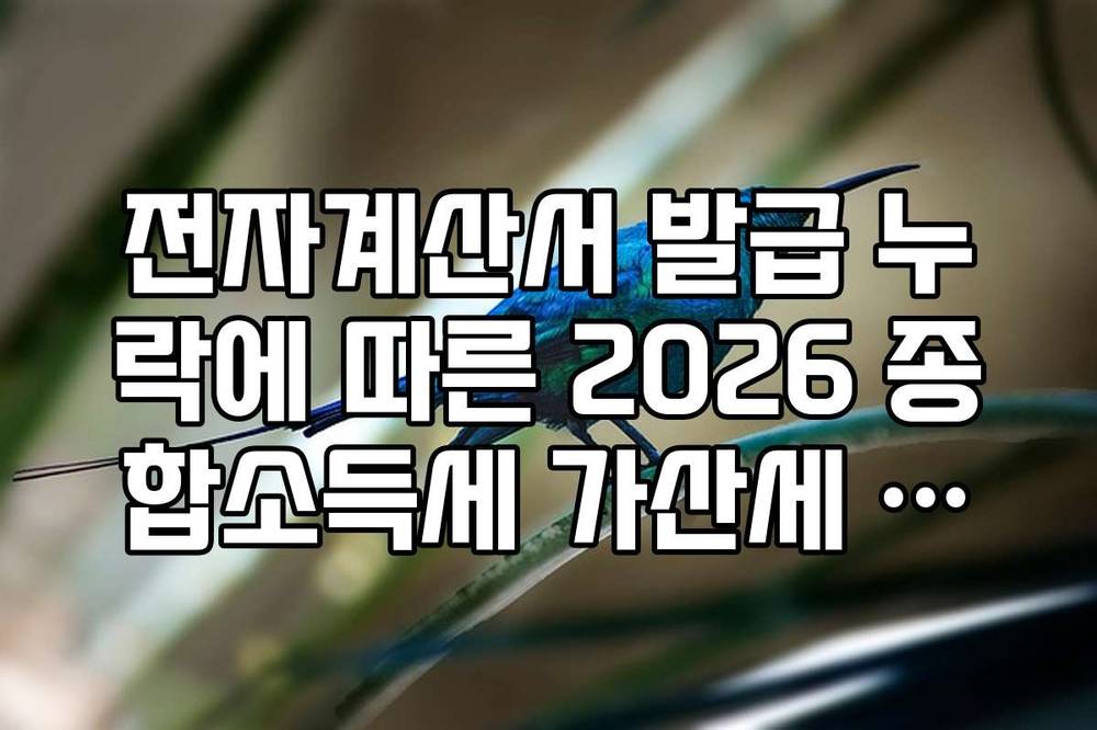 전자계산서 발급 누락에 따른 2026 종합소득세 가산세 부과 기준 체크