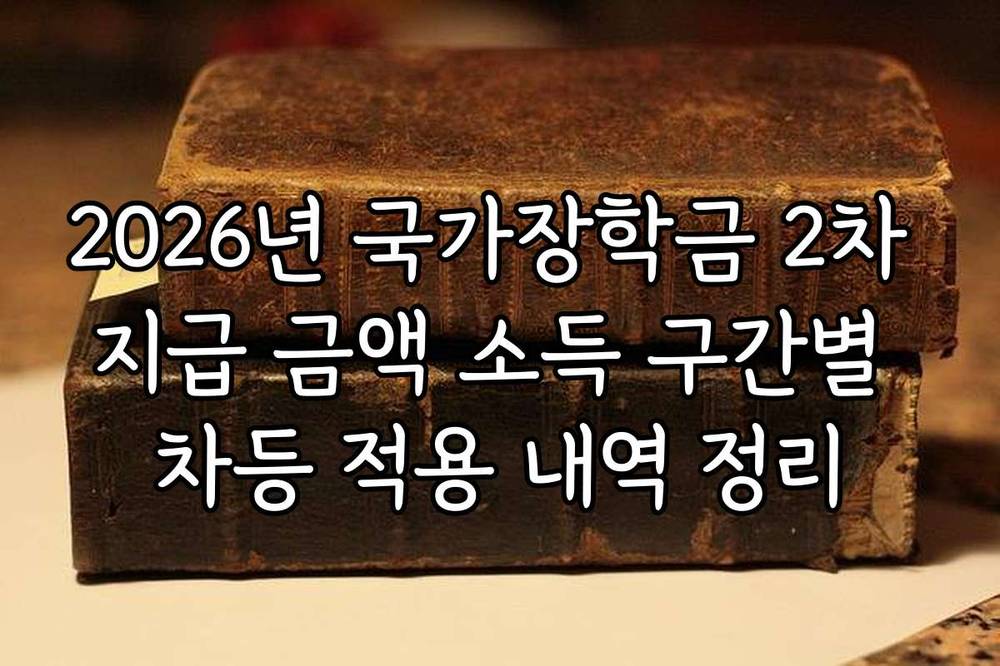 2026년 국가장학금 2차 지급 금액 소득 구간별 차등 적용 내역 정리