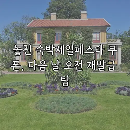 놓친 숙박세일페스타 쿠폰, 다음 날 오전 재발급 팁