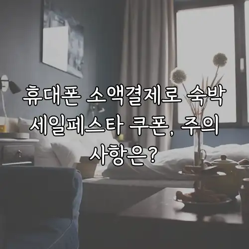 휴대폰 소액결제로 숙박세일페스타 쿠폰, 주의사항은?