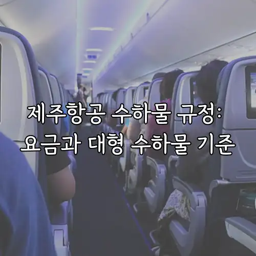 제주항공 수하물 규정: 요금과 대형 수하물 기준