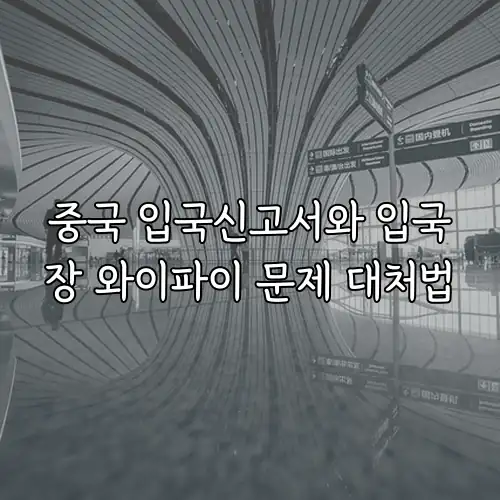 중국 입국신고서와 입국장 와이파이 문제 대처법