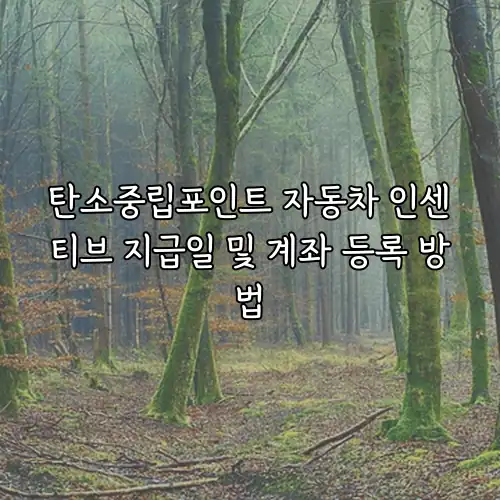 탄소중립포인트 자동차 인센티브 지급일 및 계좌 등록 방법