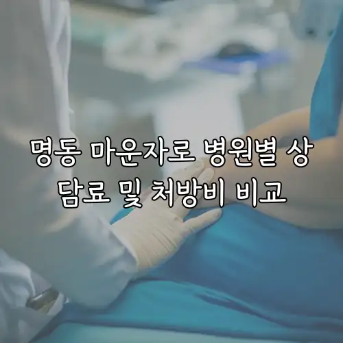 명동 마운자로 병원별 상담료 및 처방비 비교