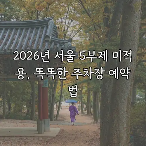 2026년 서울 5부제 미적용, 똑똑한 주차장 예약법