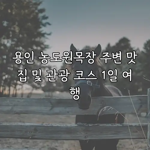 용인 농도원목장 주변 맛집 및 관광 코스 1일 여행