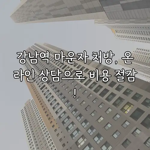 강남역 마운자 처방, 온라인 상담으로 비용 절감!