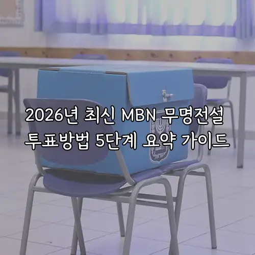 2026년 최신 MBN 무명전설 투표방법 5단계 요약 가이드