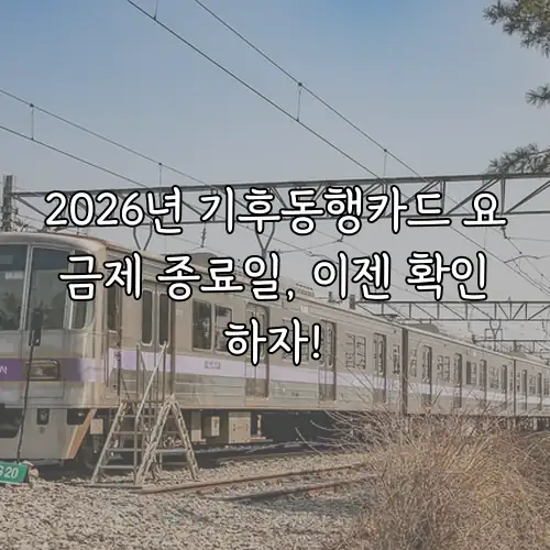 2026년 기후동행카드 요금제 종료일, 이젠 확인하자!