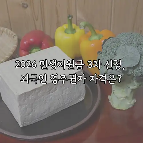 2026 민생지원금 3차 신청, 외국인 영주권자 자격은?