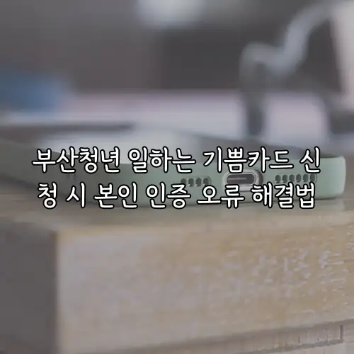 부산청년 일하는 기쁨카드 신청 시 본인 인증 오류 해결법