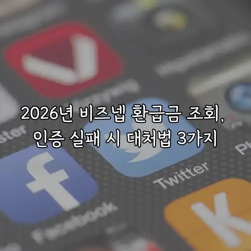 2026년 비즈넵 환급금 조회, 인증 실패 시 대처법 3가지