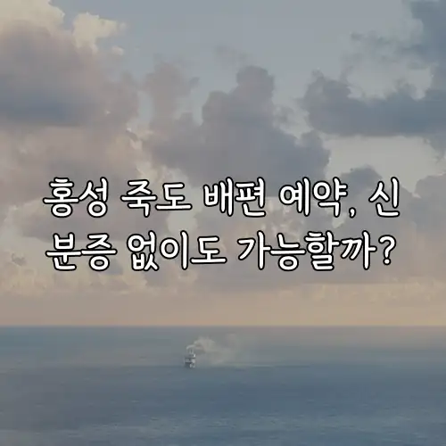 홍성 죽도 배편 예약, 신분증 없이도 가능할까?