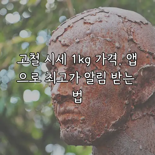 고철 시세 1kg 가격, 앱으로 최고가 알림 받는 법