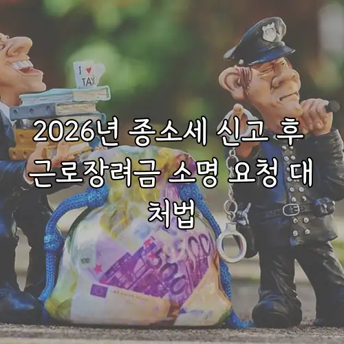 2026년 종소세 신고 후 근로장려금 소명 요청 대처법