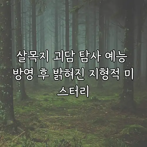 살목지 괴담 탐사 예능 방영 후 밝혀진 지형적 미스터리