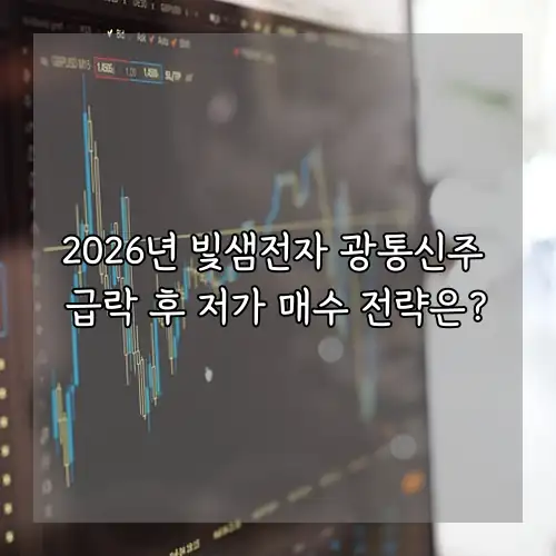 2026년 빛샘전자 광통신주 급락 후 저가 매수 전략은?